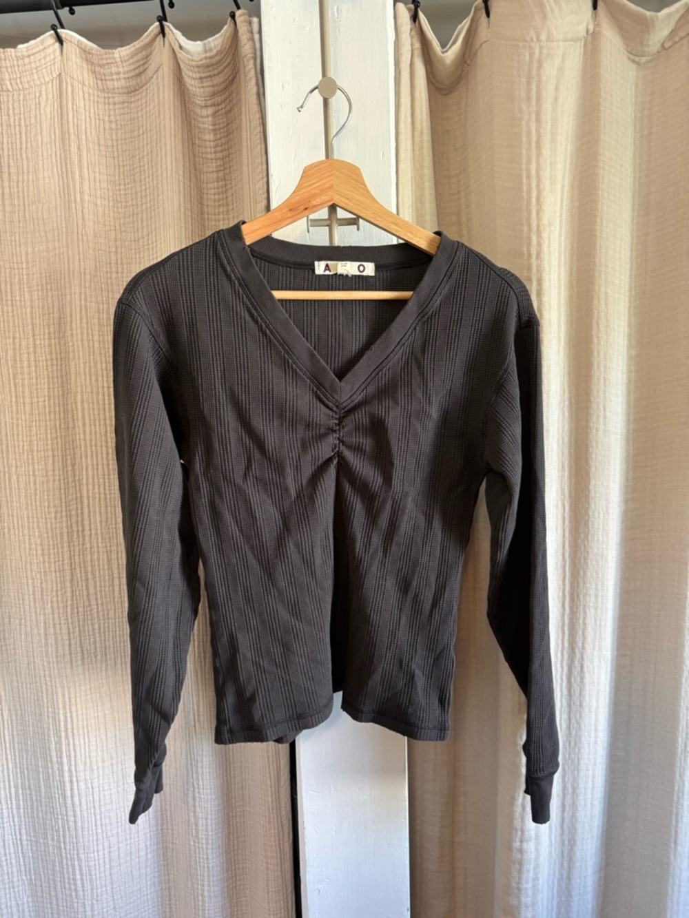 AMO Waffle Long Sleeve Shirt- Small